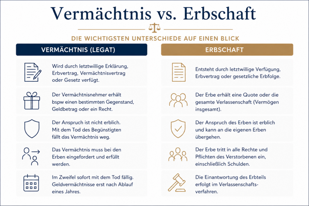 Vermächtnis Erbschaft Legat